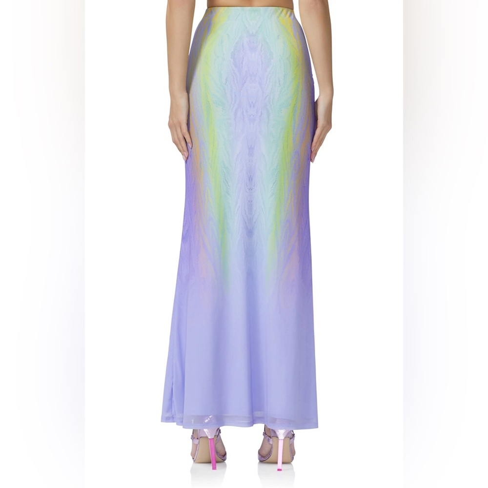 Bloomingdale's Pastel Placed Citrus Swirl Maxi Skirt - Picture 2 of 7